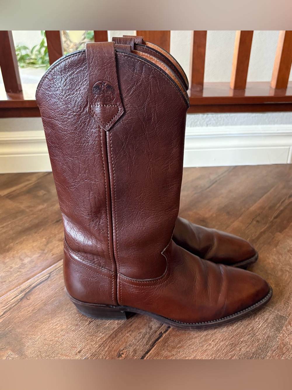 Vintage Avirex Brown Leather Western Cowboy Boots Men’s 7.5 D Made USA